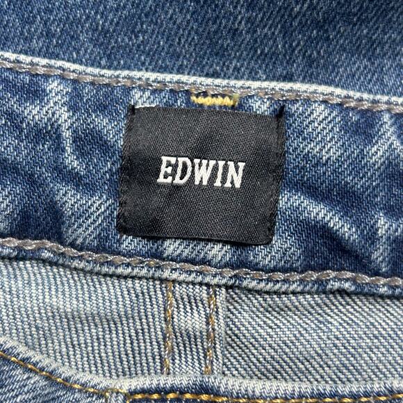 Edwin Women's Nova Forward Seam Wide Leg Raw Hem Denim Jeans Medium Wash 29 New - Picture 9 of 9